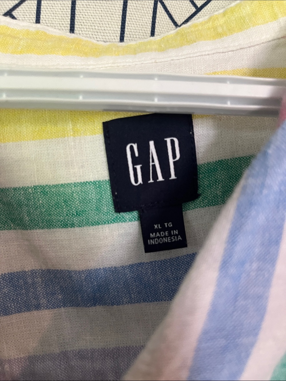 GAP Pastel Striped Midi Dress in Yellow, Green, Blue